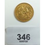 Gold sovereign: Edward VII 1909 London Mint. Condition Fine
