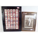 A collection of twenty five framed Wills cigarette cards of cricketers together with a framed