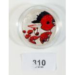 A Royal Mint Issue silver proof Piedfort coin - Alderney: Remembrance Day 2015 £5 - in case with