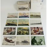 Postcards Maritime. Photos / cut down pictures chiefly Naval vessels, all appear identified (