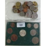 A quantity of world coins including Euros with examples from: France, Germany, Netherlands, Spain,