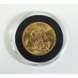A Hattons of London issue containing one gold sovereign George V 1914. (Not complete due to
