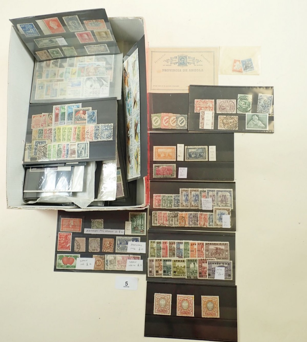 Shoe box of all world mint and used stamps with European bias on numerous stockcards and in packets.