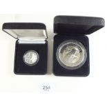 Two Australian silver coins: a Kookaburra series 2oz, 1993 in presentation case from the Perth mint,