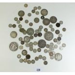 A quantity of pre 1920 silver content British coinage inclduging threepences through to crowns, from