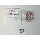 A Royal Mint Issue silver proof Piedfort coin - UK £1 1996 Northern Irish design - in case with