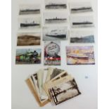 A group of 18 Devon postcards, mainly Haytor plus trains (2) and steamers and ships (9)