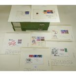 Two box files of mainly GB FDC covers, many with slogans, from KGVI & QEII pre-decimal era. Top 7