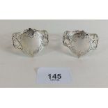 A pair of silver pierced napkin rings, Sheffield 1871, by HW & co