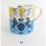 A Wedgwood King George VI 1937 coronation mug as designed by Eric Ravilious - 10.5cm tall