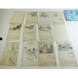 A group of Victorian pen and ink Christmas cards and letters