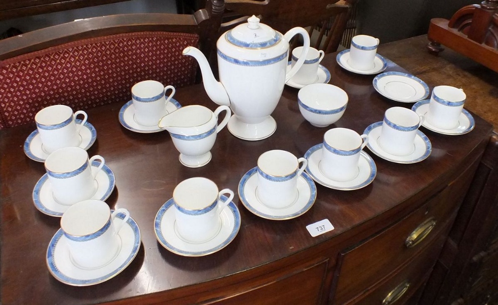 A Royal Worcester coffee set for twelve in the Medici pattern (missing one coffee cup) including - Image 2 of 2