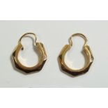 A pair of gold earrings 11g - 18ct gold tested but not marked
