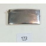 A silver curved card case, Birmingham 1912, by Joseph Gloster, 42g