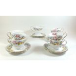 A Shelley tea service 'Spring Bouquet No 13651 comprising of 6 cups and saucers, 6 tea plates,