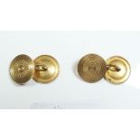 A pair of yellow metal cufflinks (unmarked but tested as gold) 10g