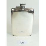 A silver hip flask by WN Ltd, Birmingham 1925, 172g
