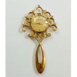 A Gruen ladies gold plated pendant watch
