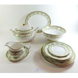 A Thomas Goode twelve piece dinner service in the Green Garland pattern - comprises of one large