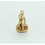 A 9 carat gold stone set fob