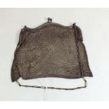 A silver chain mesh evening bag, 240g