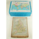 A Chandos wooden jigsaw of England and Wales and a Victory world wooden jigsaw