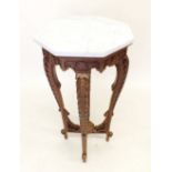 An Eastern marble topped rectangular carved occasional table