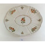 A continental floral Faience platter painted sprays of flowers, 40 x 31cm