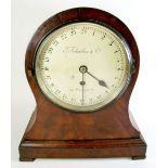 A 19th century 24 hour clock in balloon form mahogany case by F Fritschler and Co, 30cm tall