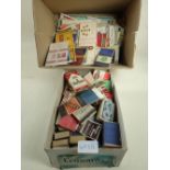 Phillumeny Collection of matchboxes and cigarette boxes plus labels, some unused - wide cross