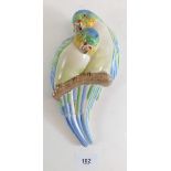 A Clarice Cliff wall pocket in the form of two budgerigars 21.5cm