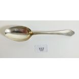 A Queen Anne silver dog nose table spoon, London 1706