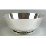 A large silver bowl made by Georg Jensen and designed by Sigvard Bernadotte, post 1945 sterling