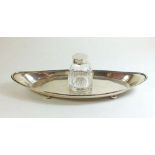 A silver inkstand with matching glass inkwell, Sheffield 1911, by Martin & Hall, 150g weighable