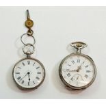 Two silver plated fob watches
