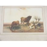 Frederick E Valter - watercolour Cattle in a Landscape - 31 x 46cm, signed