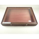 A tabletop jewellery or trinket display case with glazed top - 59cm by 45cm.