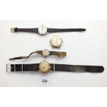 A vintage Roamer mechanical wrist watch and three others including an Oris ladies watch