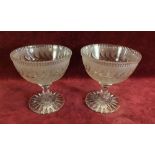 A pair of Victorian pressed moulded glass bon bon dishes with frosted finish - 19th Century date