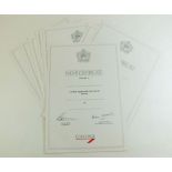Ten blank flight certificates for Concorde