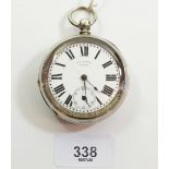 A silver plated pocket watch by J W Reeves Bawtry