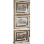 Three hunting prints after John Leeds - 22x 31cm