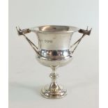 A silver miniature trophy cup, Sheffield 1929, 7cm 45g