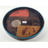 A Japanese circular lacquer tray 37cm diameter