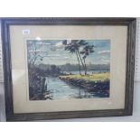 L Kadlec - American watercolour Ortega Creek - 31 x 43cm