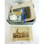 A selection of Victorian and later photographs to include a 19th century albumen photograph of an