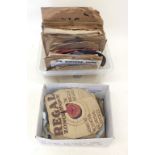 A quantity of 78 rpm records in two boxes