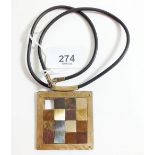 A Polish silver puzzle pendant by B. A Bielak 5cm