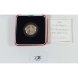 A Royal Mint Issue silver proof Piedfort coin - UK £1 2005 Menai Straits - in case with certificate.