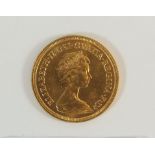 A gold sovereign, Elizabeth II 1981 London mint, condition - very fine